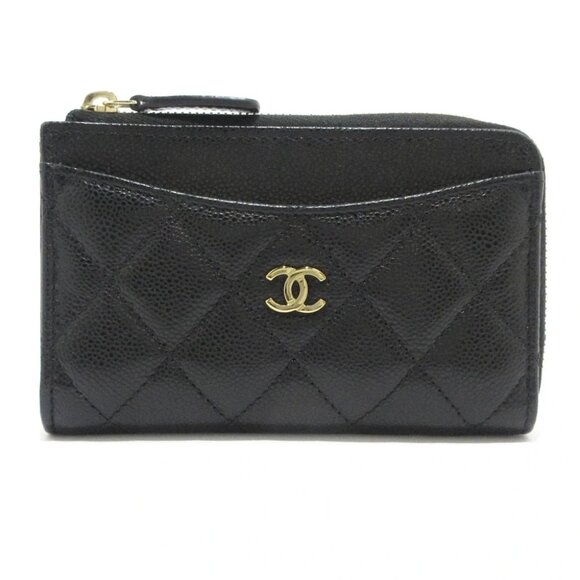 Auth CHANEL Classic Zip Card Case / Matrasse AP3179 Black Calfskin Coin Case - Picture 1 of 11